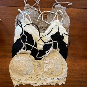 Four Wishlist Lace Bralettes - Size Small